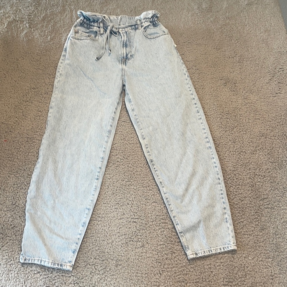 7 for All Mankind Paperbag Waist Balloon in Tuberose size 25